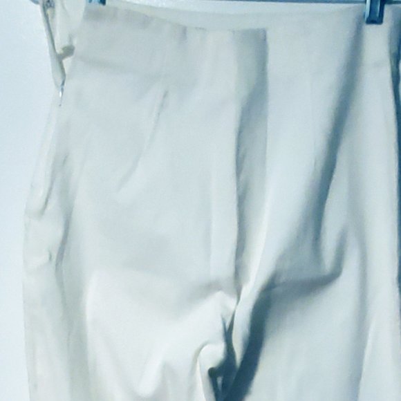 Eric Casual Dress Biz Casual White Side Zipper Stretch White Pants 10 - Picture 4 of 9
